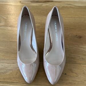 Franco Sarto beige patent leather shoes